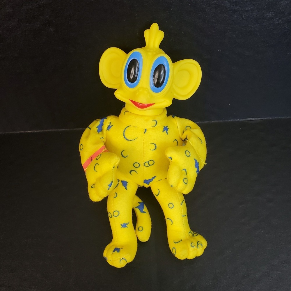Vintage Lost in Space BLAWP 7" Rubber Face Finger Puppet Plush Alien Yellow